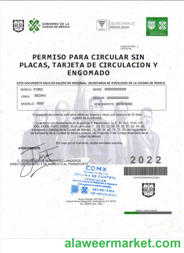 Mexico Permiso Para Circular Sin Placas